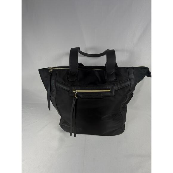 Aimee Kestenberg Black Nylon Tote Bag Gold Zip Large Shoulder Handbag main image 11